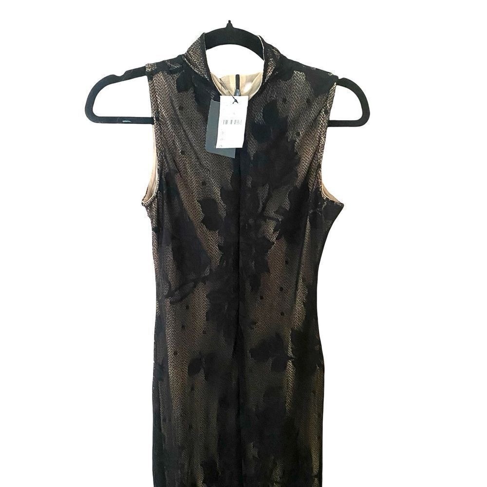 NBD Macelina maxi dress Black nude illusion lace sheath bodycon Revolve NWT Sz S - Picture 11 of 12